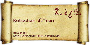 Kutscher Áron névjegykártya